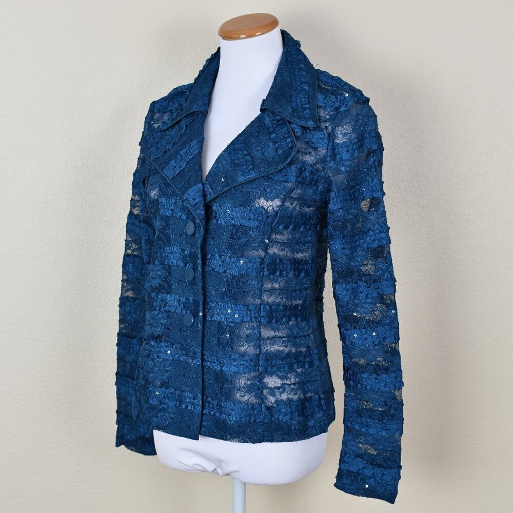 Clara Sun Woo Lace Ribbon Stripe Blazer Jacket S - Picture 4 of 9